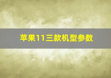 苹果11三款机型参数