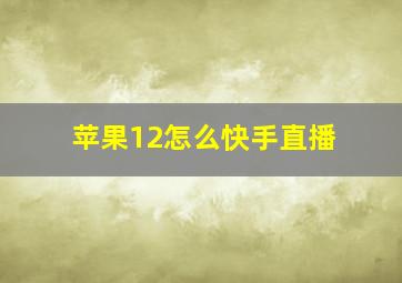 苹果12怎么快手直播