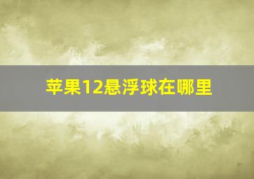 苹果12悬浮球在哪里