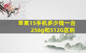 苹果15手机多少钱一台256g和512G区别