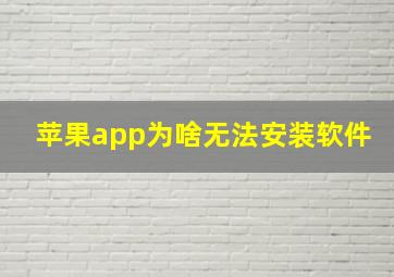 苹果app为啥无法安装软件