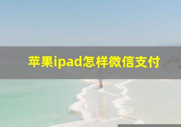 苹果ipad怎样微信支付