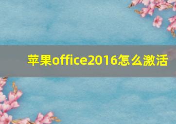 苹果office2016怎么激活