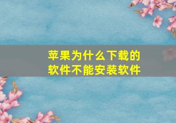 苹果为什么下载的软件不能安装软件