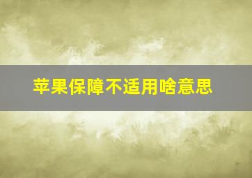 苹果保障不适用啥意思