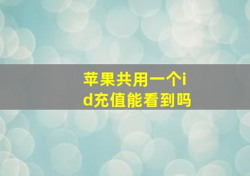 苹果共用一个id充值能看到吗