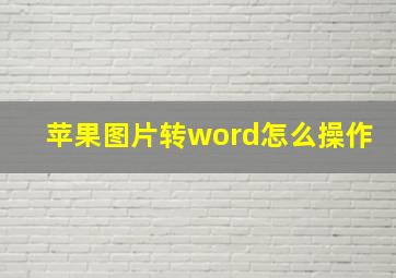 苹果图片转word怎么操作