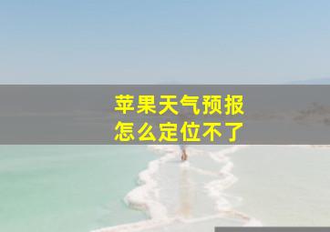 苹果天气预报怎么定位不了