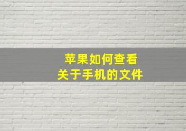 苹果如何查看关于手机的文件