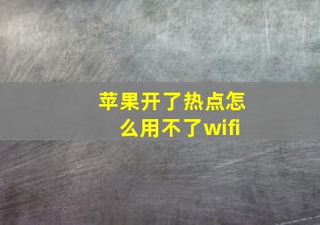 苹果开了热点怎么用不了wifi