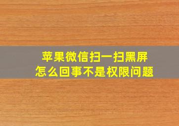 苹果微信扫一扫黑屏怎么回事不是权限问题