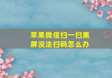 苹果微信扫一扫黑屏没法扫码怎么办