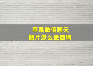 苹果微信聊天图片怎么撤回啊