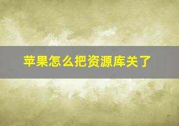 苹果怎么把资源库关了