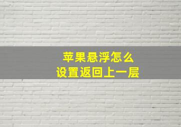 苹果悬浮怎么设置返回上一层