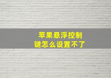 苹果悬浮控制键怎么设置不了