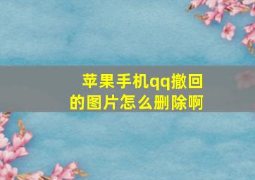 苹果手机qq撤回的图片怎么删除啊