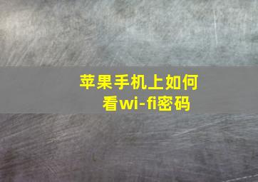 苹果手机上如何看wi-fi密码