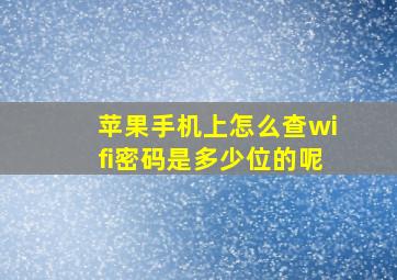 苹果手机上怎么查wifi密码是多少位的呢