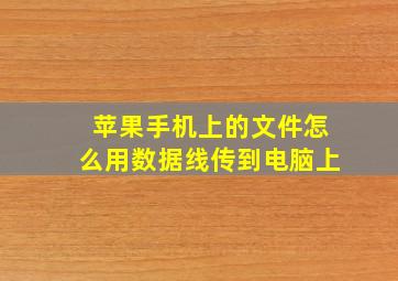 苹果手机上的文件怎么用数据线传到电脑上