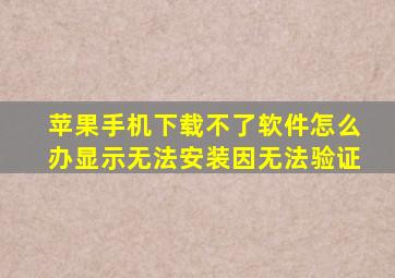 苹果手机下载不了软件怎么办显示无法安装因无法验证