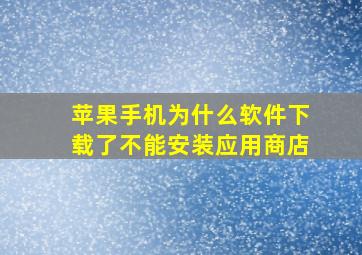 苹果手机为什么软件下载了不能安装应用商店