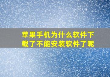 苹果手机为什么软件下载了不能安装软件了呢