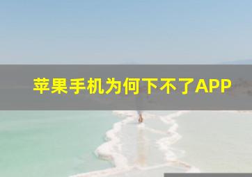 苹果手机为何下不了APP