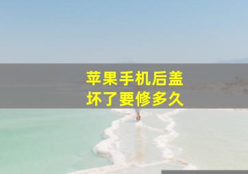 苹果手机后盖坏了要修多久