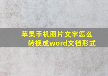 苹果手机图片文字怎么转换成word文档形式