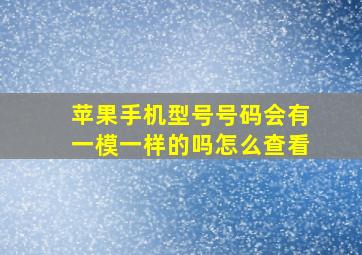 苹果手机型号号码会有一模一样的吗怎么查看