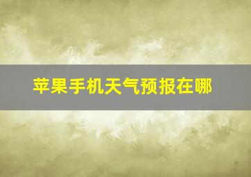 苹果手机天气预报在哪