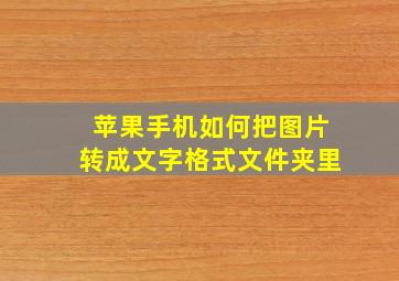 苹果手机如何把图片转成文字格式文件夹里