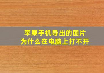 苹果手机导出的图片为什么在电脑上打不开