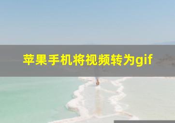 苹果手机将视频转为gif