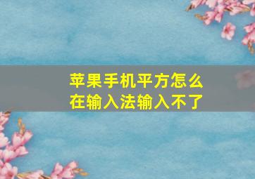 苹果手机平方怎么在输入法输入不了