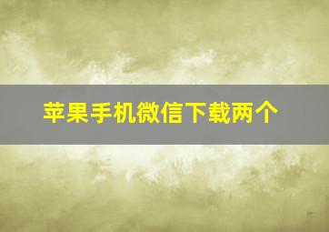 苹果手机微信下载两个