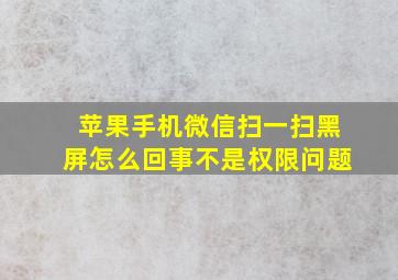 苹果手机微信扫一扫黑屏怎么回事不是权限问题