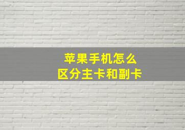 苹果手机怎么区分主卡和副卡