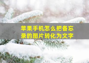 苹果手机怎么把备忘录的图片转化为文字