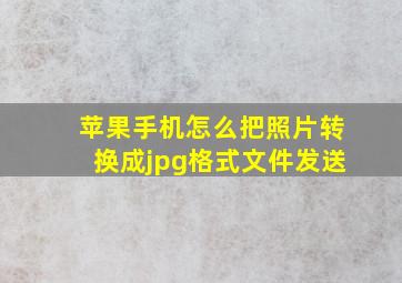 苹果手机怎么把照片转换成jpg格式文件发送