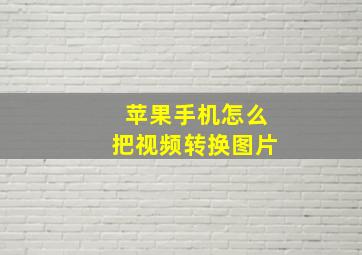 苹果手机怎么把视频转换图片