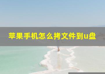 苹果手机怎么拷文件到u盘