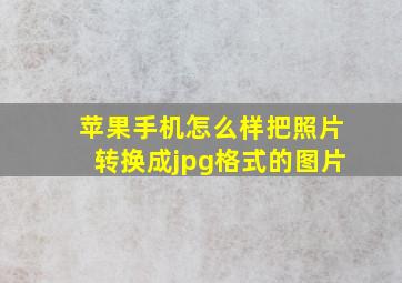 苹果手机怎么样把照片转换成jpg格式的图片