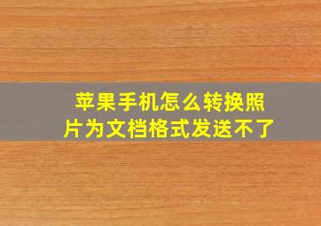 苹果手机怎么转换照片为文档格式发送不了