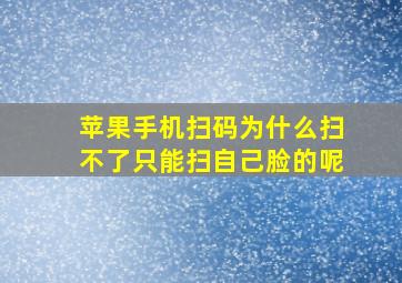 苹果手机扫码为什么扫不了只能扫自己脸的呢