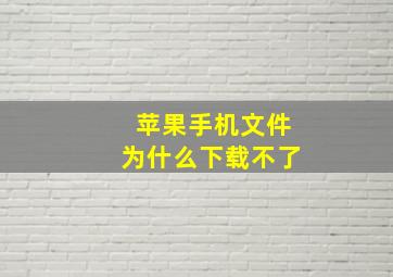 苹果手机文件为什么下载不了