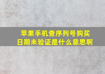 苹果手机查序列号购买日期未验证是什么意思啊