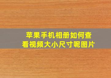 苹果手机相册如何查看视频大小尺寸呢图片