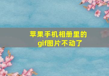 苹果手机相册里的gif图片不动了